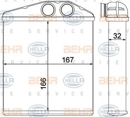 BEHR HELLA SERVICE 8FH351000501 Теплообмінник, опалення салону