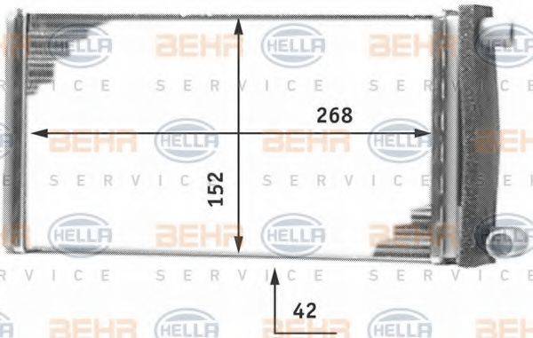 BEHR HELLA SERVICE 8FH351312251 Теплообмінник, опалення салону