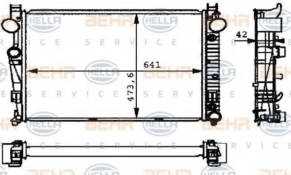 BEHR HELLA SERVICE 8MK376710291 Радіатор, охолодження двигуна