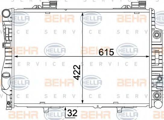 BEHR HELLA SERVICE 8MK376711231 Радіатор, охолодження двигуна