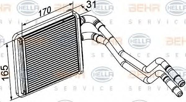 HELLA 8FH351315591 Теплообмінник, опалення салону