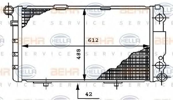 HELLA 8MK376712261 Радіатор, охолодження двигуна