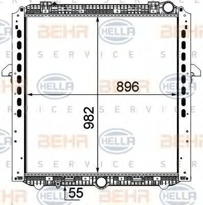HELLA 8MK376737081 Радіатор, охолодження двигуна